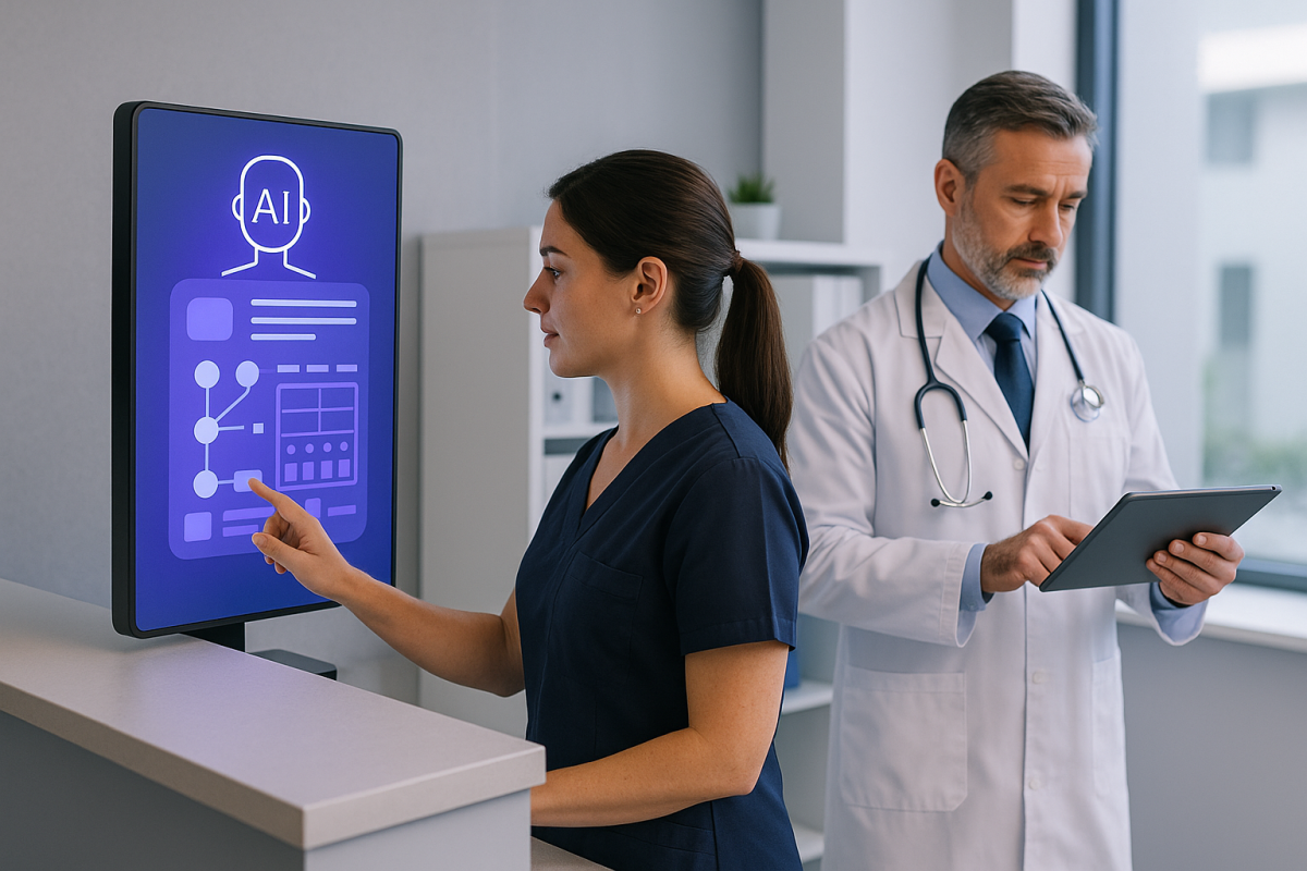 Medical staff in Ireland utilizing AI-powered scheduling software