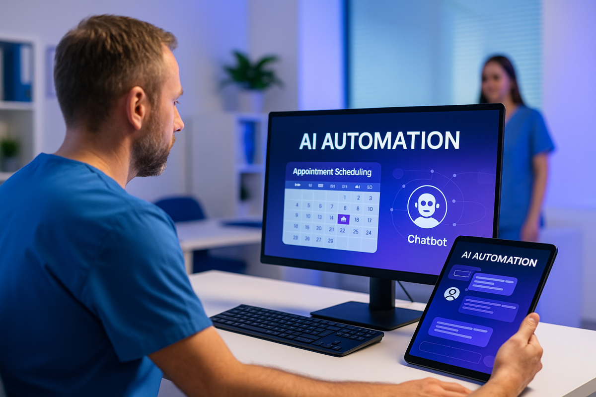 Admin staff using AI chatbot for medical enquiries