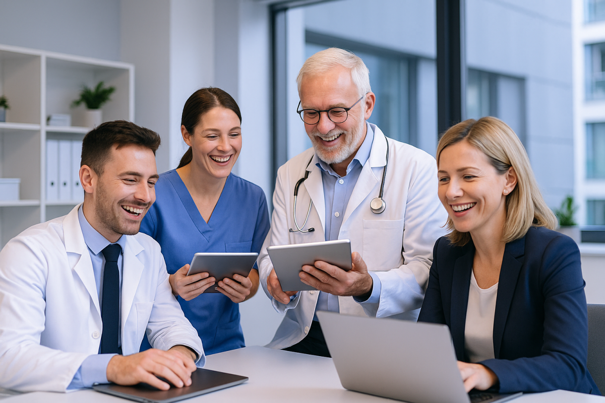 AgentHub.ie AI solution on a clinic computer screen